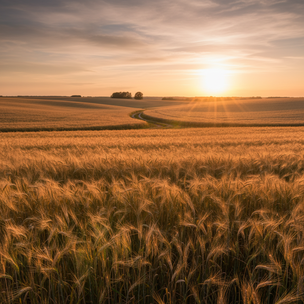 Getreidefelder in der Abendsonne als Symbol für Kohlenhydrate