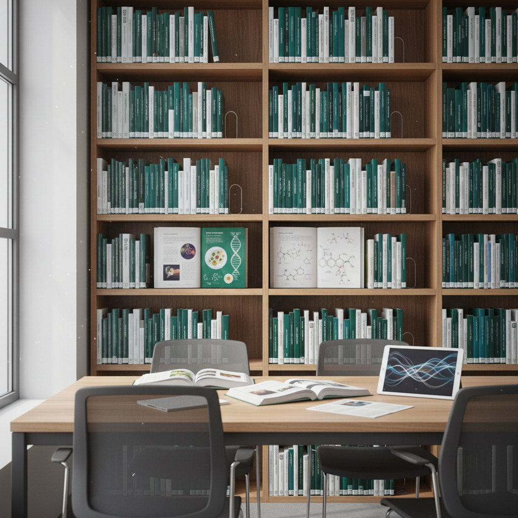 Bibliothek mit Fachliteratur zur Biologie und Chemie